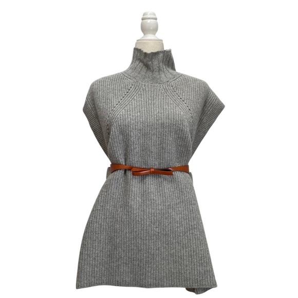 Suncoo Paris Wool Pull Pacome Sweater Mock Neck Layering Piece Grey Sleeveless - Picture 2 of 11